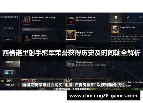 西格诺里射手冠军荣誉获得历史及时间轴全解析 西格诺里射手冠军荣誉获得历史及时间轴全解析