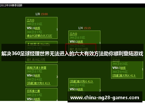 解决360足球经理世界无法进入的六大有效方法助你顺利登陆游戏
